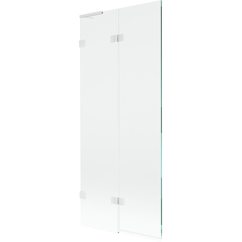 Mexen Lunar L paroi de baignoire 2 volets, gauche 80 x 150 cm, transparent, blanc - 897L-080-100-20-00-L