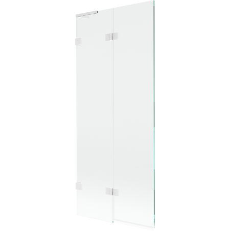 Mexen Lunar L paroi de baignoire 2 volets à gauche 80 x 150 cm, transparent, blanc - 897L-080-100-20-00-L