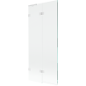 Mexen Lunar L paroi de baignoire 2 volets à gauche 80 x 150 cm, transparent, blanc - 897L-080-100-20-00-L