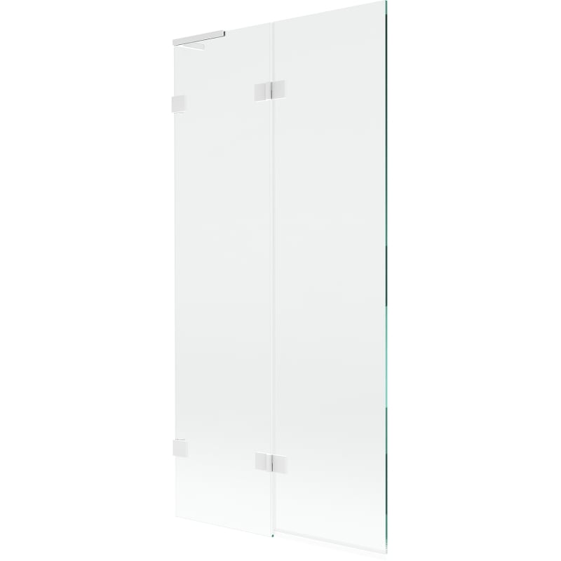 Mexen Lunar L paroi de baignoire pivotante à 2 volets gauche 90 x 150 cm, transparent, blanc - 897L-090-100-20-00-L