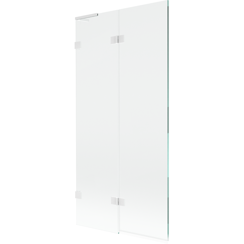 Paroi de baignoire Mexen Lunar L à 2 volets, gauche 90 x 150 cm, transparent, blanc - 897L-090-100-20-00-L