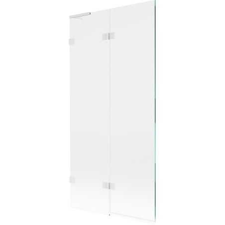 Mexen Lunar L paroi de baignoire pivotante à 2 volets gauche 90 x 150 cm, transparent, blanc - 897L-090-100-20-00-L
