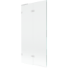 Paroi de baignoire Mexen Lunar L à 2 volets, gauche 90 x 150 cm, transparent, blanc - 897L-090-100-20-00-L