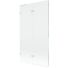 Mexen Lunar L paroi de baignoire à 2 volets à gauche 100 x 150 cm, transparent, blanc - 897L-100-100-20-00-L