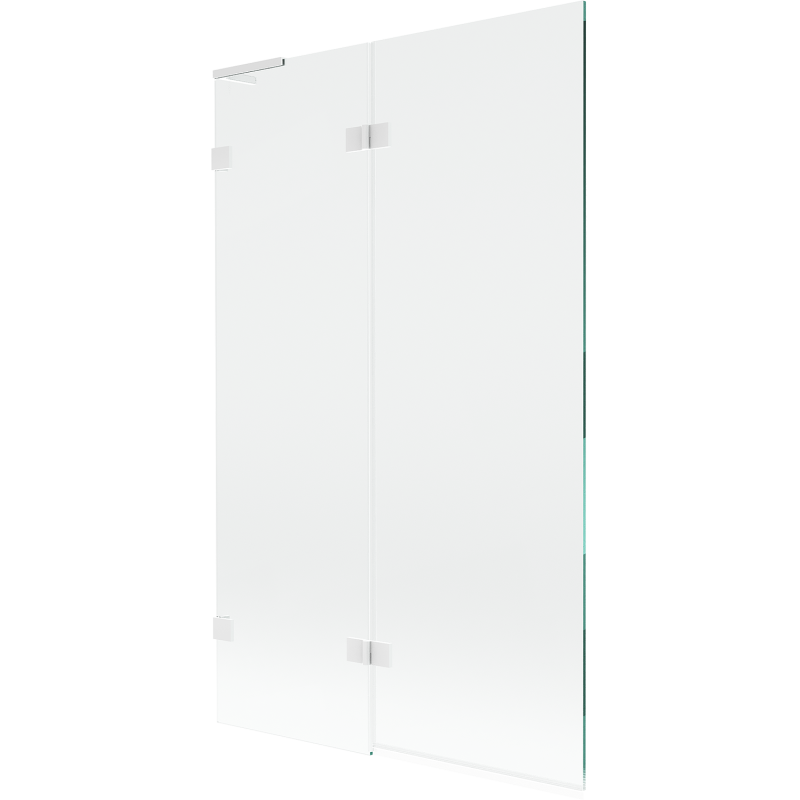 Mexen Lunar L paroi de baignoire 2 volets gauche 110 x 150 cm, transparent, blanc - 897L-110-100-20-00-L