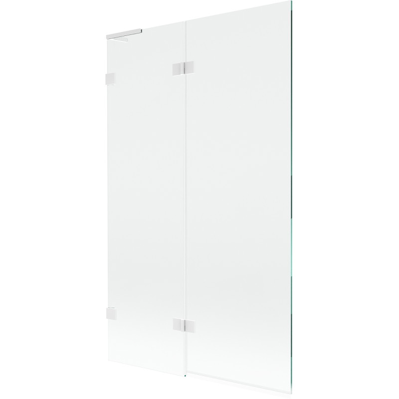 Mexen Lunar L paroi de baignoire à 2 volets à gauche 110 x 150 cm, transparent, blanc - 897L-110-100-20-00-L