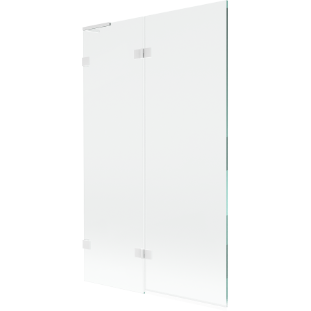 Mexen Lunar L paroi de baignoire à 2 volets à gauche 110 x 150 cm, transparent, blanc - 897L-110-100-20-00-L