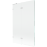 Mexen Lunar L paroi de baignoire 2 volets gauche 110 x 150 cm, transparent, blanc - 897L-110-100-20-00-L