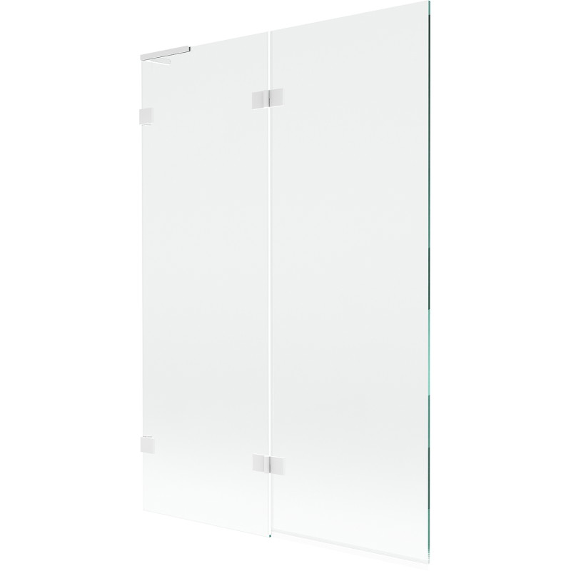 Mexen Lunar L paroi de baignoire à 2 volets gauche 120 x 150 cm, transparent, blanc - 897L-120-100-20-00-L