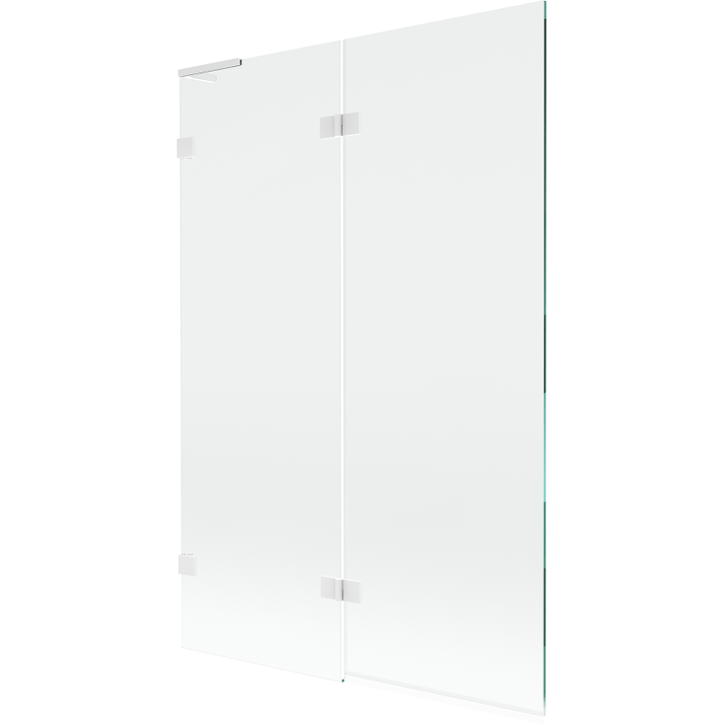 Mexen Lunar L paroi de baignoire à deux volets gauche 120 x 150 cm, transparent, blanc - 897L-120-100-20-00-L