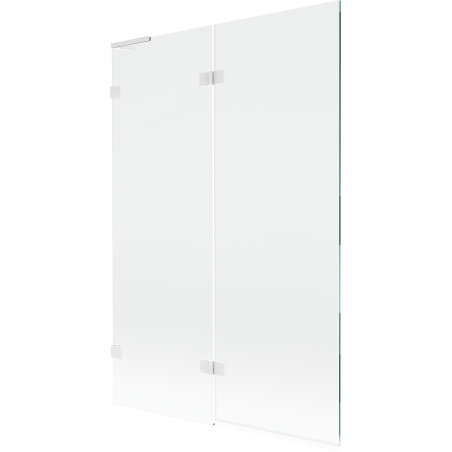 Mexen Lunar L paroi de baignoire à 2 volets gauche 120 x 150 cm, transparent, blanc - 897L-120-100-20-00-L