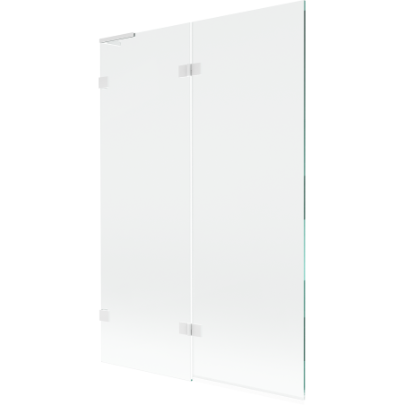 Mexen Lunar L paroi de baignoire à deux volets gauche 120 x 150 cm, transparent, blanc - 897L-120-100-20-00-L