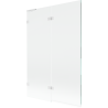 Mexen Lunar L paroi de baignoire à 2 volets gauche 120 x 150 cm, transparent, blanc - 897L-120-100-20-00-L