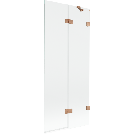 Mexen Lunar paroi de douche 2 panneaux droite 80 x 150 cm, transparent, cuivre brossé - 897-080-100-65-00-P