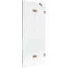 Mexen Lunar paroi de bain 2 volets droite 80 x 150 cm, transparent, cuivre brossé - 897-080-100-65-00-P