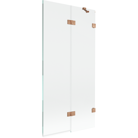 Paroi de baignoire Mexen Lunar 2 volets droite 90 x 150 cm, transparent, cuivre brossé - 897-090-100-65-00-P