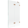 Mexen Lunar paroi de baignoire pliante 2 panneaux droite 100 x 150 cm, transparent, cuivre brossé - 897-100-100-65-00-P