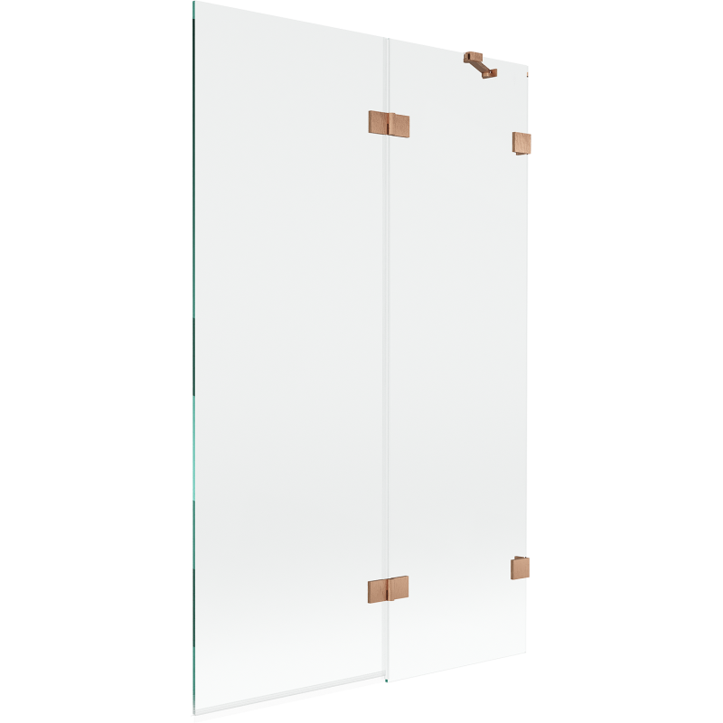 Mexen Lunar paroi de baignoire 2 volets droite 110 x 150 cm, transparent, cuivre brossé - 897-110-100-65-00-P