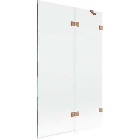 Mexen Lunar paroi de baignoire 2 volets droite 110 x 150 cm, transparent, cuivre brossé - 897-110-100-65-00-P