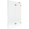 Mexen Lunar paroi de baignoire 2 volets droite 110 x 150 cm, transparent, cuivre brossé - 897-110-100-65-00-P