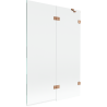 Mexen Lunar paroi de baignoire 2 volets droite 120 x 150 cm, transparent, cuivre brossé - 897-120-100-65-00-P