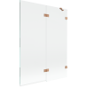Mexen Lunar paroi de baignoire à 2 volets droite 130 x 150 cm, transparent, cuivre brossé - 897-130-100-65-00-P