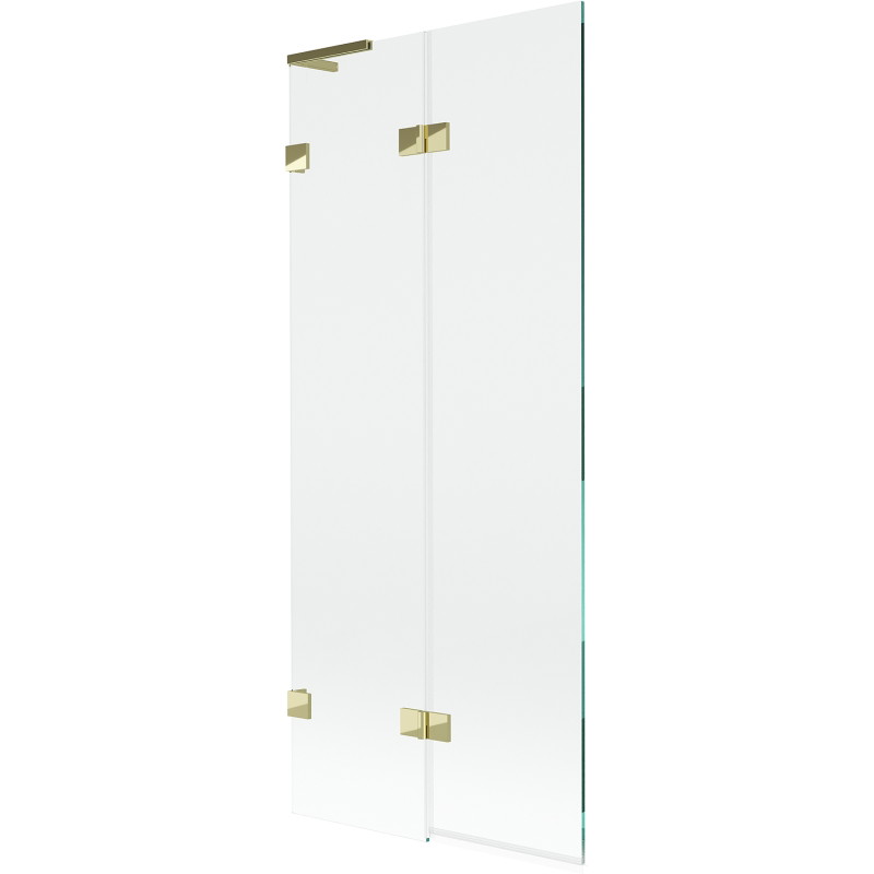Mexen Lunar L pare-baignoire 2 panneaux à charnières à gauche 80 x 150 cm, transparent, doré - 897L-080-100-50-00-L