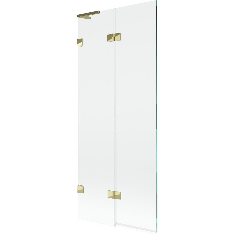 Mexen Lunar L paroi de baignoire 2 battants gauche 80 x 150 cm, transparent, doré - 897L-080-100-50-00-L
