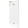 Mexen Lunar L paroi de baignoire 2 battants gauche 80 x 150 cm, transparent, doré - 897L-080-100-50-00-L