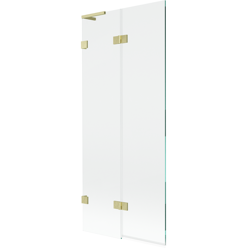 Mexen Lunar L paroi de baignoire 2 volets gauche 80 x 150 cm, transparent, or brossé - 897L-080-100-55-00-L