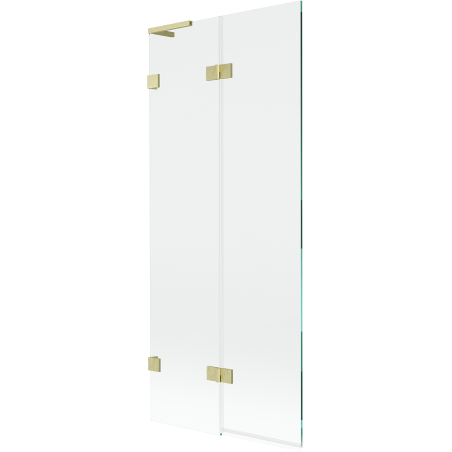 Mexen Lunar L paroi de baignoire 2 volets gauche 80 x 150 cm, transparent, or brossé - 897L-080-100-55-00-L
