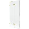 Mexen Lunar L paroi de baignoire 2 volets gauche 80 x 150 cm, transparent, or brossé - 897L-080-100-55-00-L