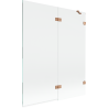 Mexen Lunar pare-douche à 2 volets droit 140 x 150 cm, transparent, cuivre brossé - 897-140-100-65-00-P