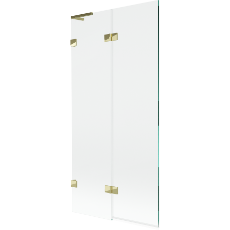 Mexen Lunar L paroi de bain 2 volets gauche 90 x 150 cm, transparent, doré - 897L-090-100-50-00-L