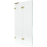 Mexen Lunar L paroi de bain 2 volets gauche 90 x 150 cm, transparent, doré - 897L-090-100-50-00-L