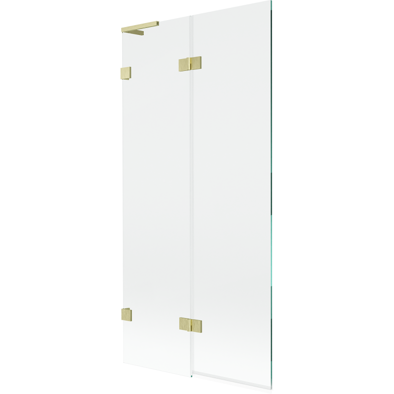 Mexen Lunar L paroi de baignoire 2 volets gauche 90 x 150 cm, transparent, doré brossé - 897L-090-100-55-00-L
