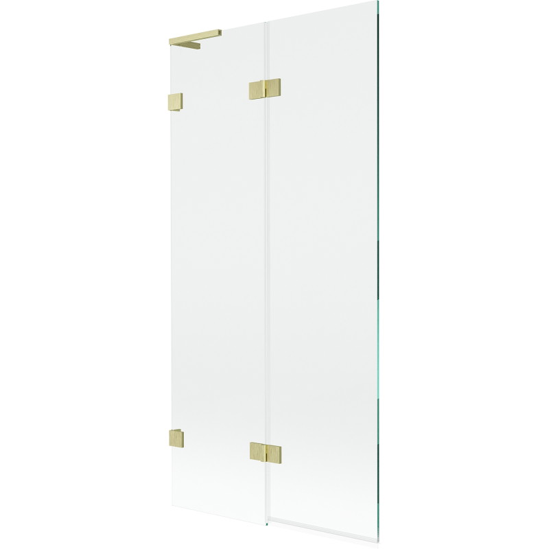 Mexen Lunar L paroi de baignoire à deux volets gauche 90 x 150 cm, transparent, or brossé - 897L-090-100-55-00-L