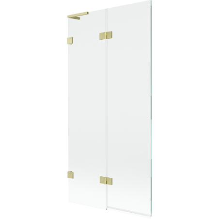Mexen Lunar L paroi de baignoire 2 volets gauche 90 x 150 cm, transparent, doré brossé - 897L-090-100-55-00-L