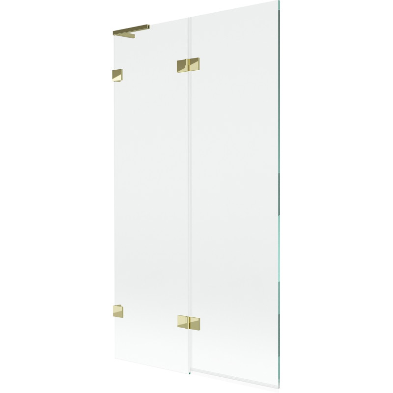 Mexen Lunar L paroi de baignoire 2 volets gauche 100 x 150 cm, transparent, doré - 897L-100-100-50-00-L