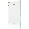 Mexen Lunar L paroi de baignoire 2 volets gauche 100 x 150 cm, transparent, doré - 897L-100-100-50-00-L