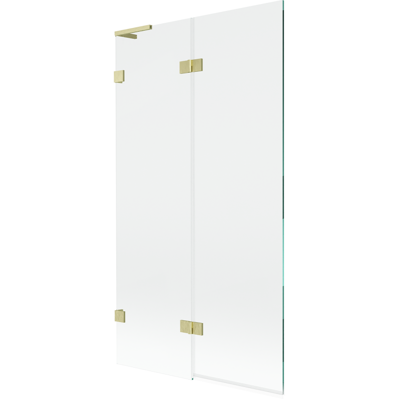 Mexen Lunar L paroi de bain 2 volets gauche 100 x 150 cm, transparent, laiton brossé - 897L-100-100-55-00-L