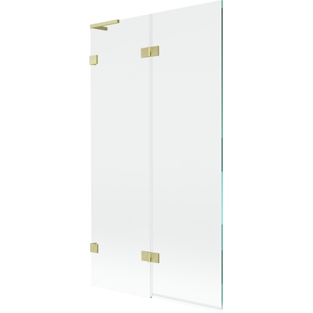 Mexen Lunar L paroi de bain 2 volets gauche 100 x 150 cm, transparent, laiton brossé - 897L-100-100-55-00-L