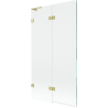 Mexen Lunar L paroi de bain 2 volets gauche 100 x 150 cm, transparent, laiton brossé - 897L-100-100-55-00-L