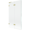 Paroi de baignoire Mexen Lunar L 2 volets gauche 100 x 150 cm, transparent, doré brossé - 897L-100-100-55-00-L