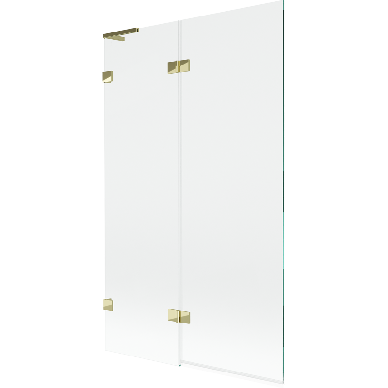 Mexen Lunar L pare-douche de baignoire 2 volets à gauche 110 x 150 cm, transparent, doré - 897L-110-100-50-00-L