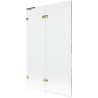 Mexen Lunar L pare-douche de baignoire 2 volets à gauche 110 x 150 cm, transparent, doré - 897L-110-100-50-00-L