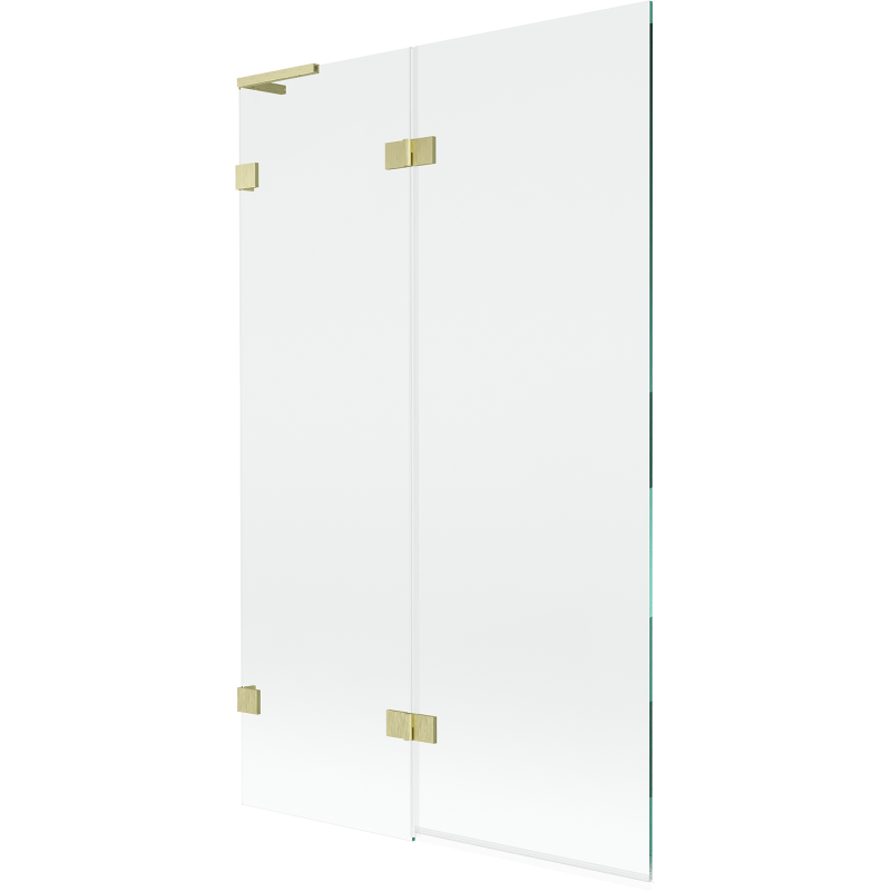 Mexen Lunar L paroi de baignoire 2 volets gauche 110 x 150 cm, transparent, or brossé - 897L-110-100-55-00-L