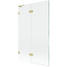 Mexen Lunar L paroi de baignoire 2 volets gauche 110 x 150 cm, transparent, or brossé - 897L-110-100-55-00-L