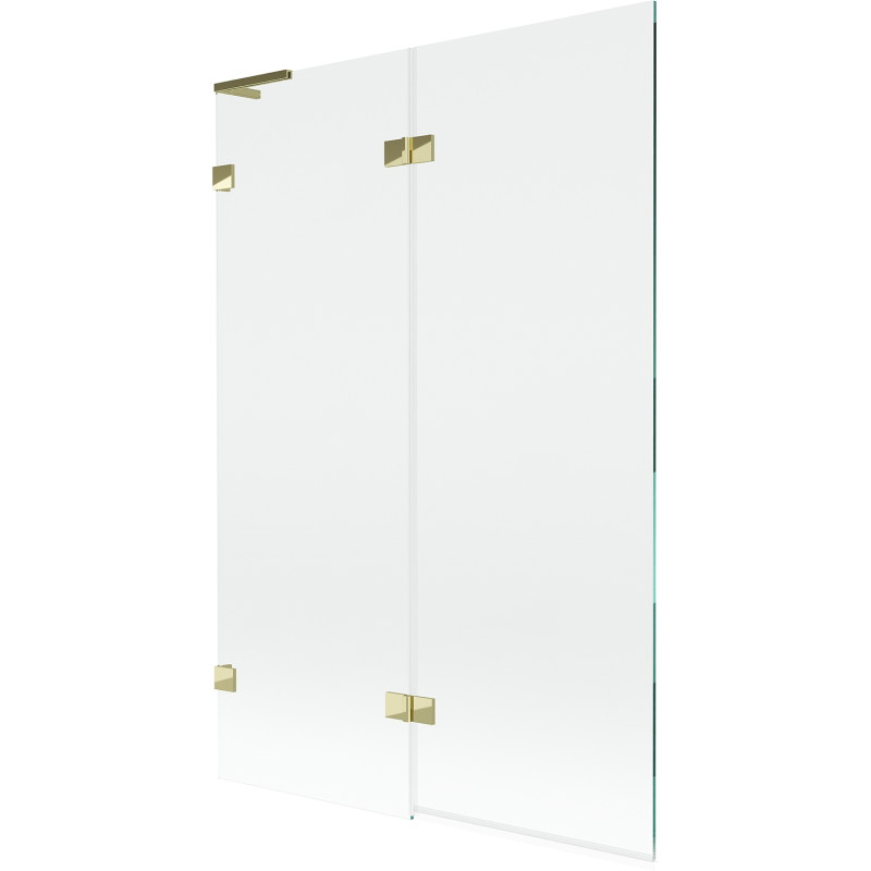Mexen Lunar L paroi de baignoire à 2 volets, gauche 120 x 150 cm, transparent, doré - 897L-120-100-50-00-L