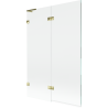 Mexen Lunar L paroi de douche 2 vantaux gauche 120 x 150 cm, transparent, or - 897L-120-100-50-00-L